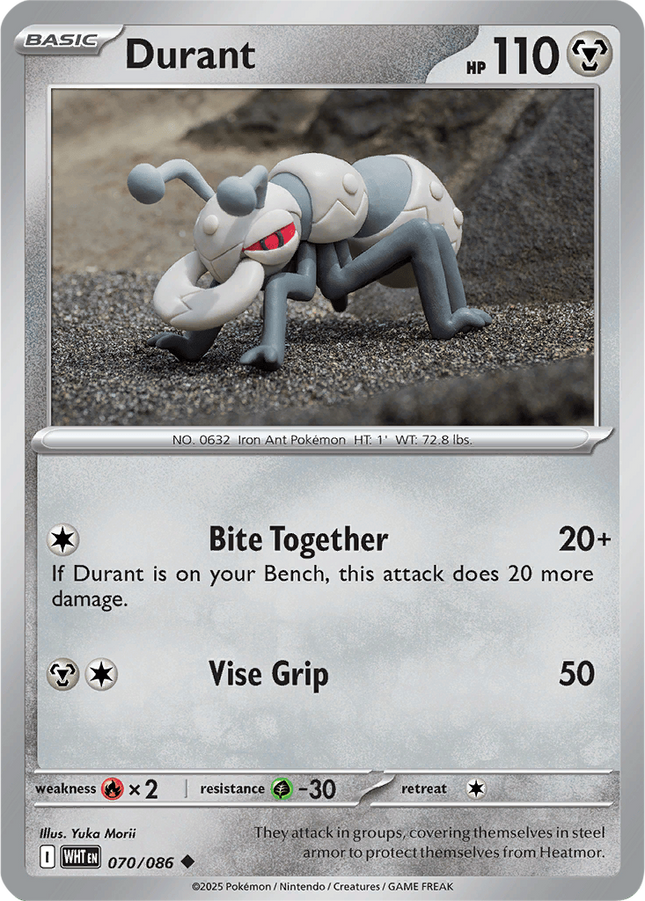 Durant 070/086 Reverse Holo White Flare Pokemon Card
