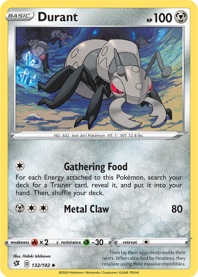 Durant 132/192 Reverse Holo Rebel Clash Pokemon Card