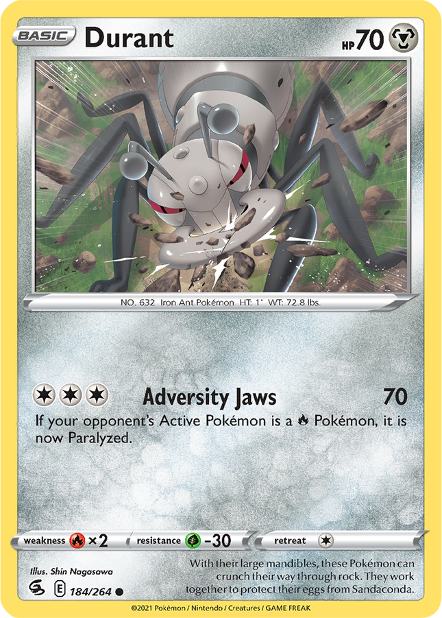 Durant 184/264 Reverse Holo Fusion Strike Pokemon Card