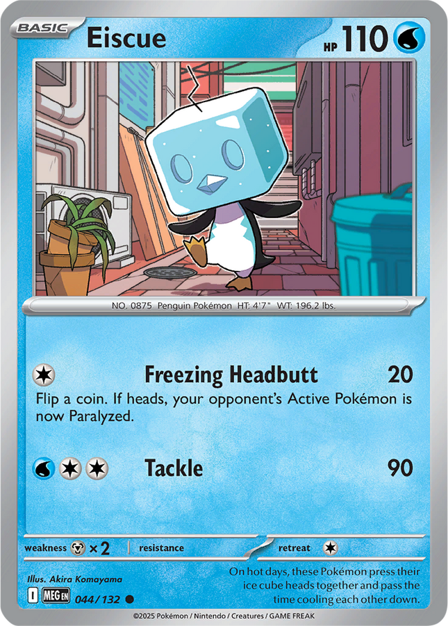 Eiscue 044/132 Reverse Holo Mega Evolution Pokemon Card