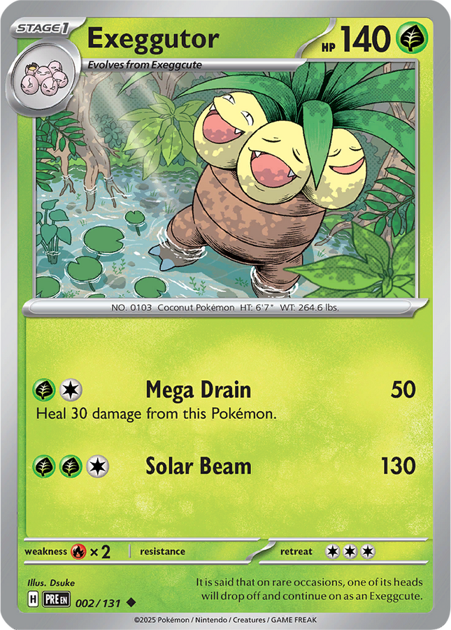 Exeggutor 002/131 Non-Holo Prismatic Evolutions Pokemon Card