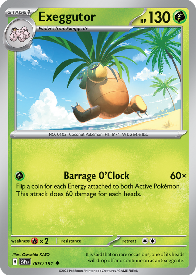 Exeggutor 003/191 Reverse Holo Surging Sparks Pokemon Card