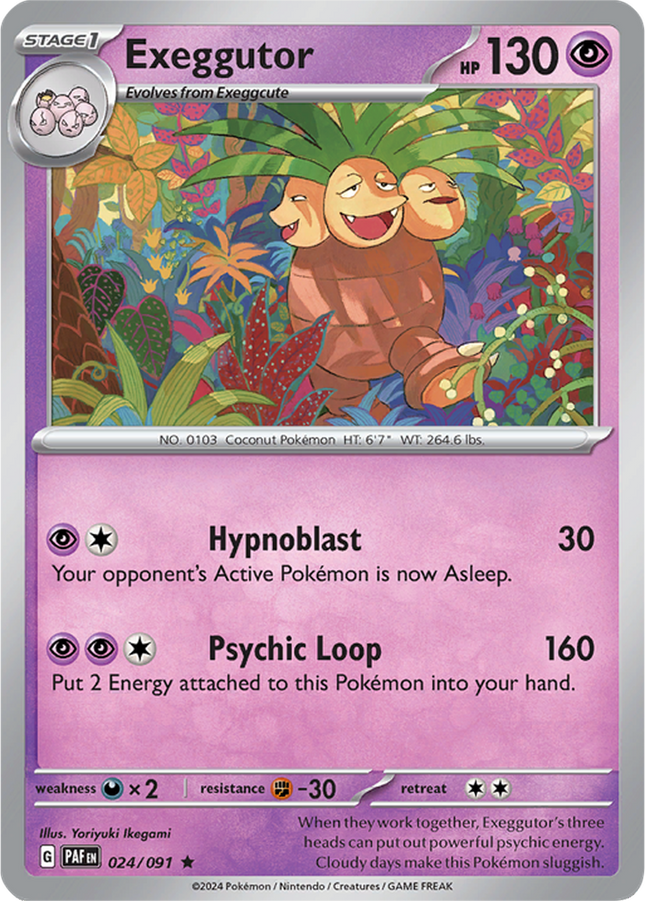 Exeggutor 024/091 Holo Paldean Fates Pokemon Card