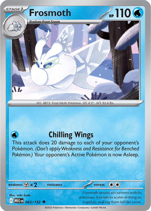 Frosmoth 043/132 Reverse Holo Mega Evolution Pokemon Card