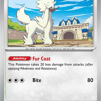 Furfrou 088/131 Master Ball Reverse Holo Prismatic Evolutions Pokemon Card