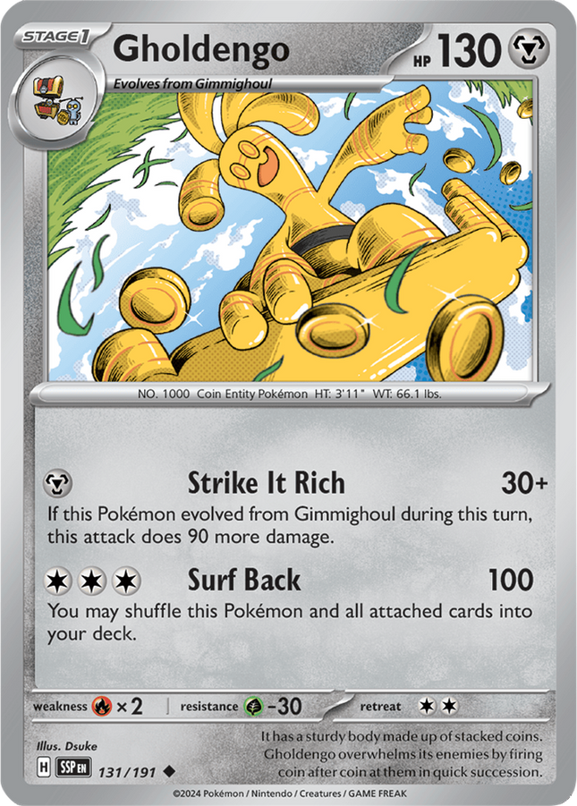 Gholdengo 131/191 Reverse Holo Surging Sparks Pokemon Card