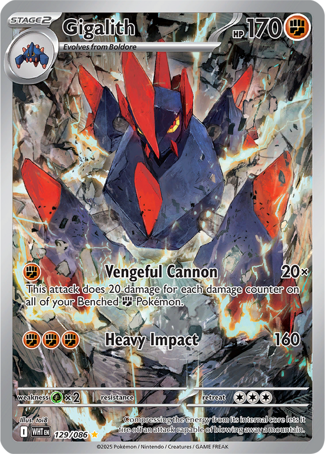 Gigalith 129/086 Illustration Rare White Flare Pokemon Card