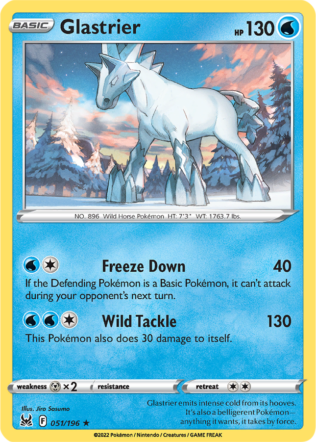 Glastrier 051/196 Holo Lost Origin Pokemon Card