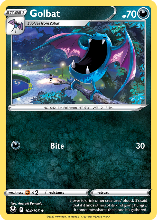Golbat 104/195 Non-Holo Silver Tempest Pokemon Card