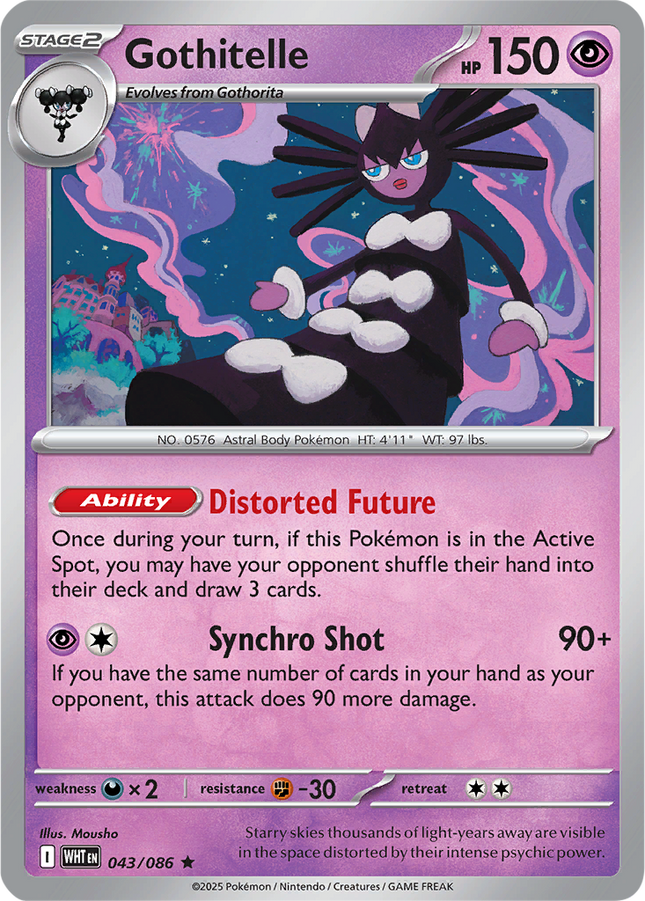 Gothitelle 043/086 Master Ball Reverse Holo White Flare Pokemon Card