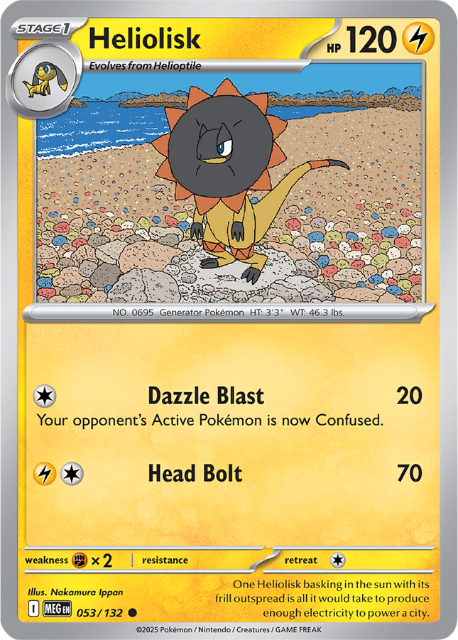 Heliolisk 053/132 Reverse Holo Mega Evolution Pokemon Card