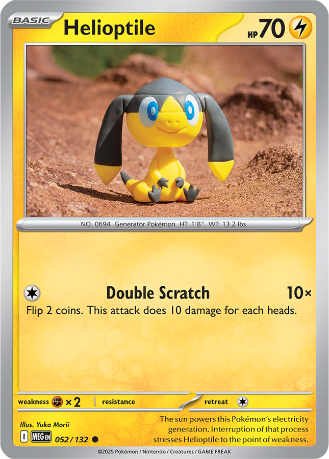 Helioptile 052/132 Non-Holo Mega Evolution Pokemon Card