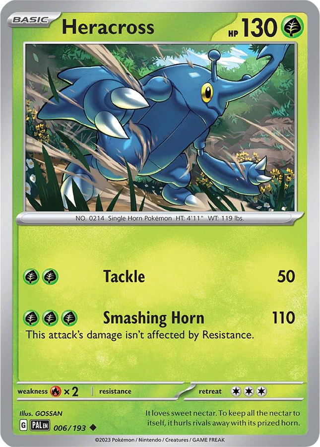 Heracross 006/193 Non-Holo Paldea Evolved Pokemon Card