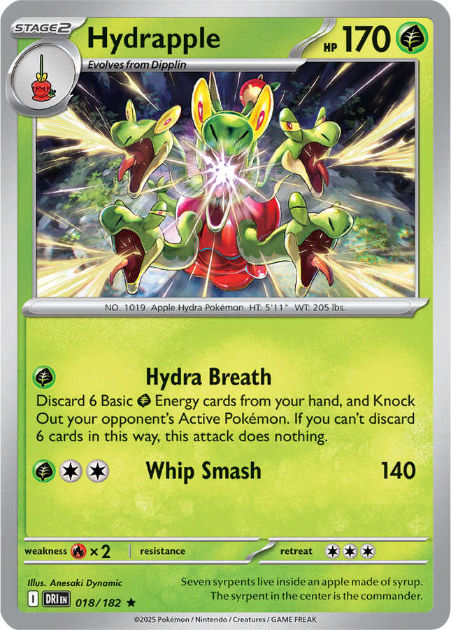 Hydrapple 018/182 Reverse Holo Destined Rivals Pokemon Card