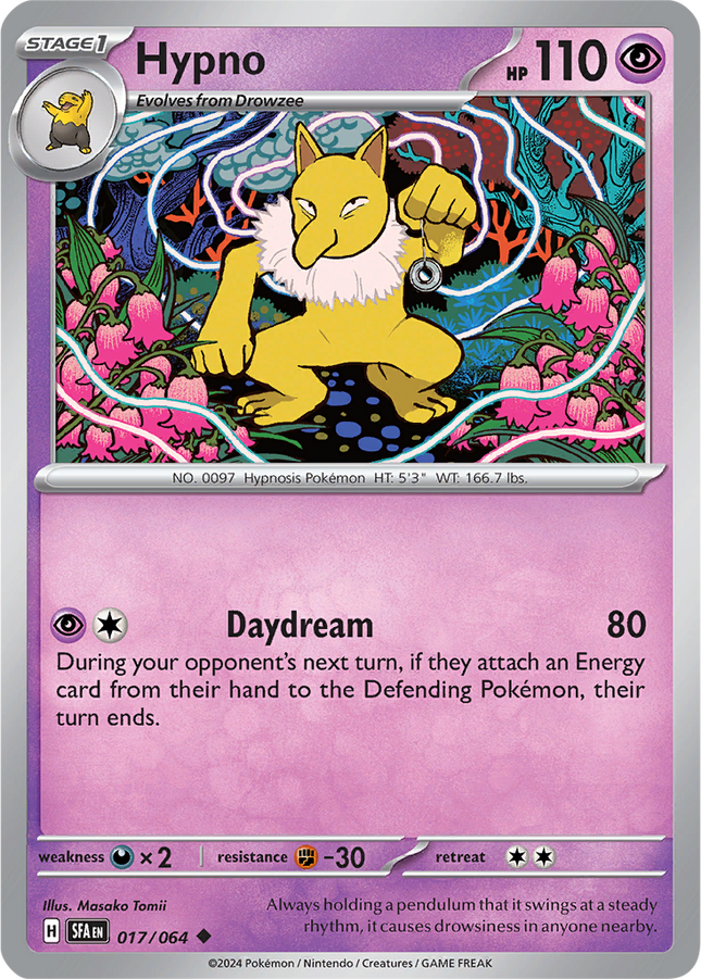Hypno 017/064 Non-Holo Shrouded Fable Pokemon Card