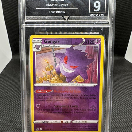 Gengar Rare Holo - Lost Origin 066/196 - GetGraded MINT 9