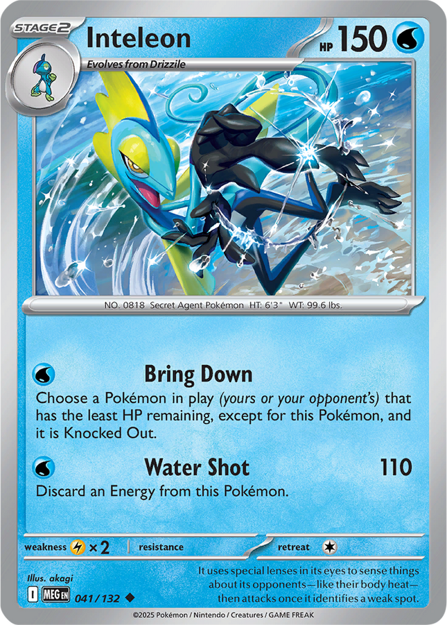 Inteleon 041/132 Non-Holo Mega Evolution Pokemon Card