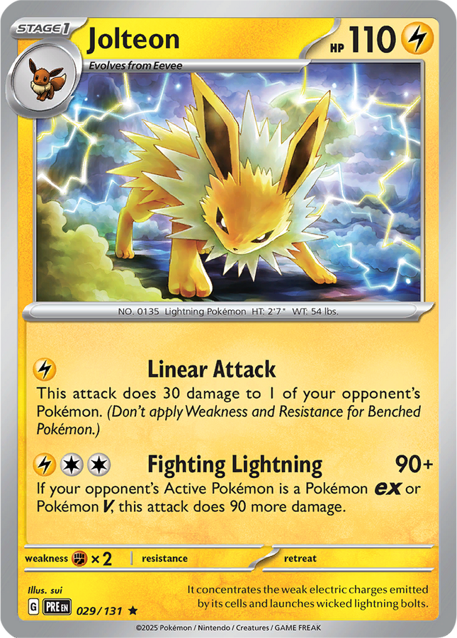 Jolteon 029/131 Reverse Holo Prismatic Evolutions Pokemon Card