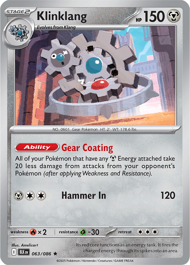 Klinklang 063/086 Holo Black Bolt Pokemon Card