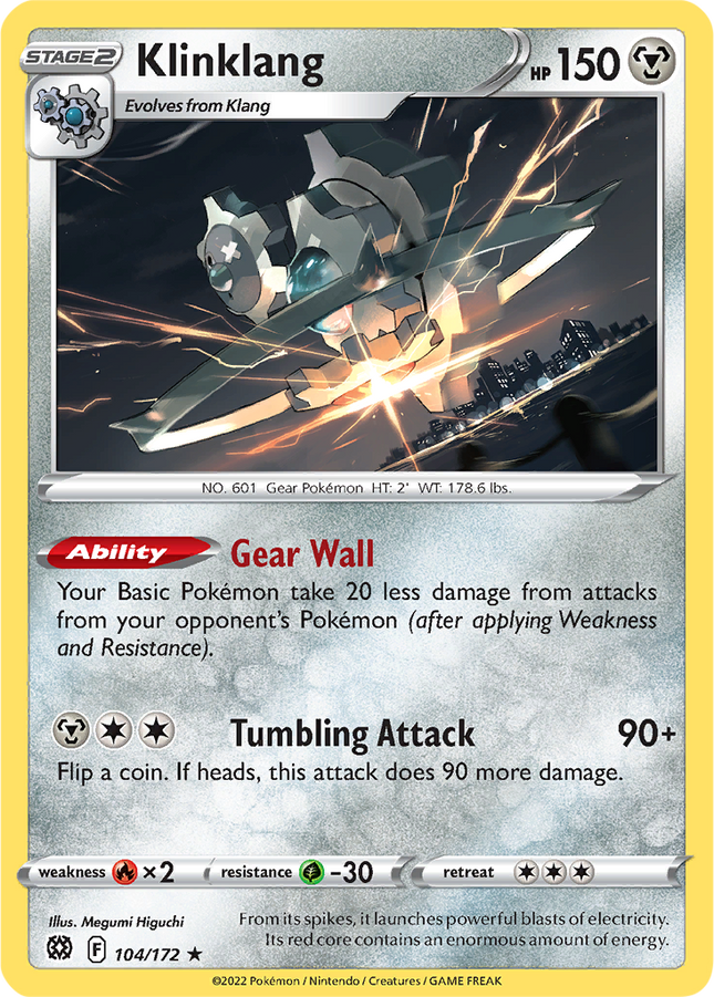 Klinklang 104/172 Reverse Holo Brilliant Stars Pokemon Card