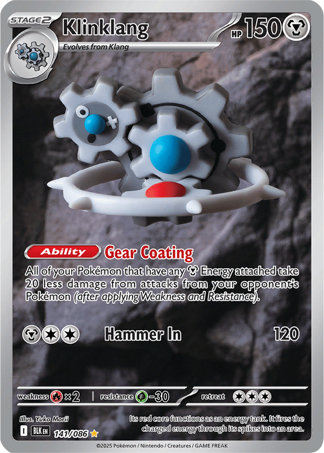 Klinklang 141/086 Illustration Rare Black Bolt Pokemon Card