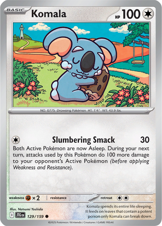 Komala 129/159 Reverse Holo Journey Together Pokemon Card