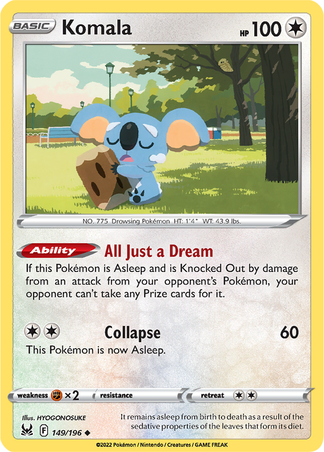 Komala 149/196 Non-Holo Lost Origin Pokemon Card