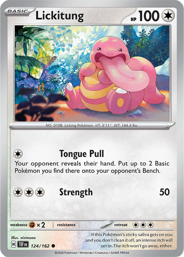 Lickitung 124/162 Non-Holo Temporal Forces Pokemon Card