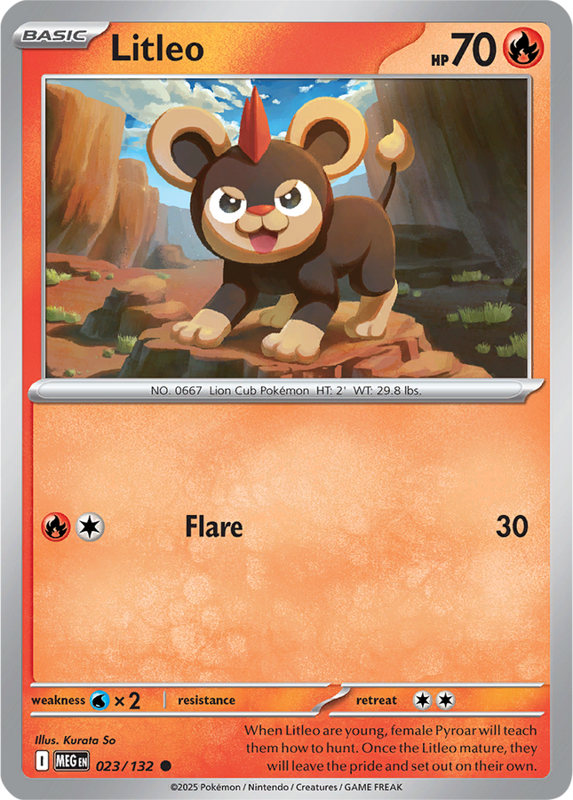 Litleo 023/132 Non-Holo Mega Evolution Pokemon Card