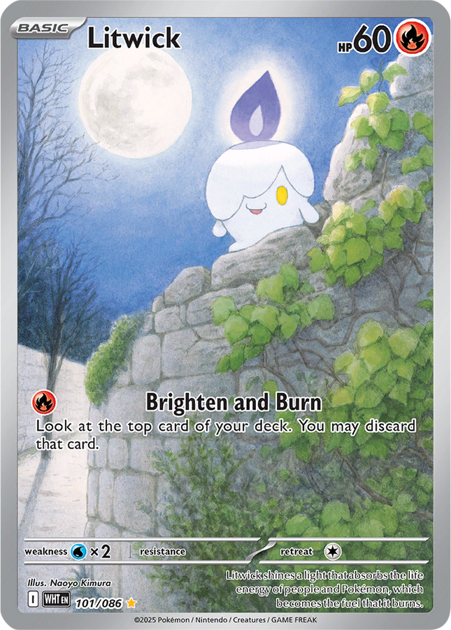 Litwick 101/086 Illustration Rare White Flare Pokemon Card