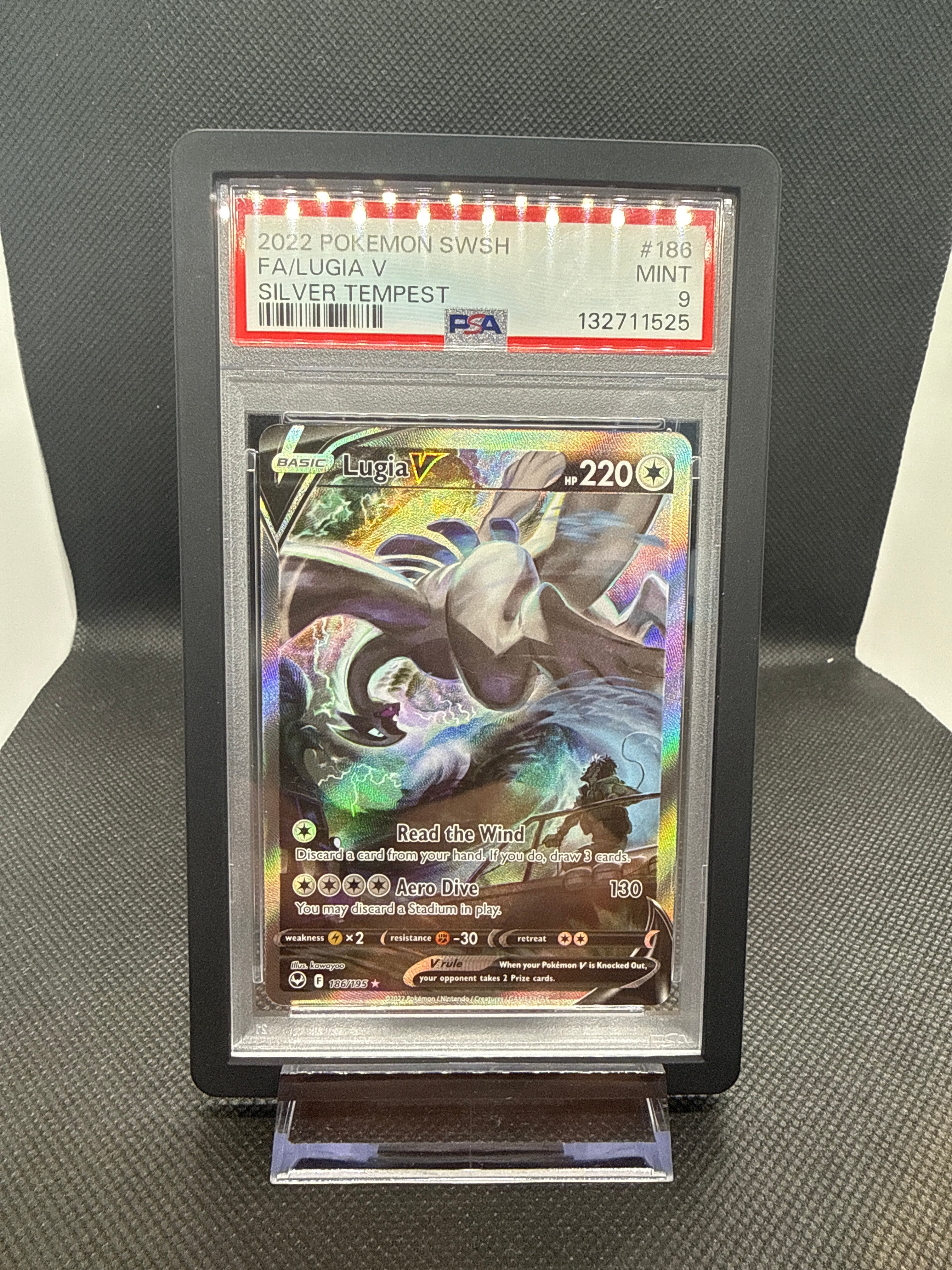 Lugia V 186/195 Silver Tempest PSA 9 Mint Graded Pokémon Card