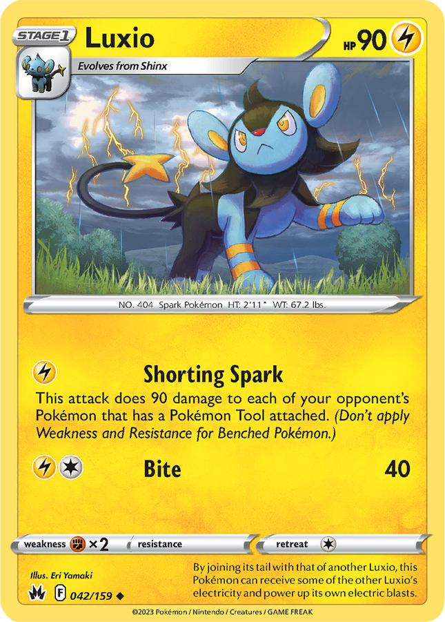 Luxio 042/159 Non-Holo Crown Zenith Pokemon Card