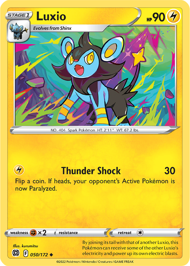 Luxio 050/172 Reverse Holo Brilliant Stars Pokemon Card