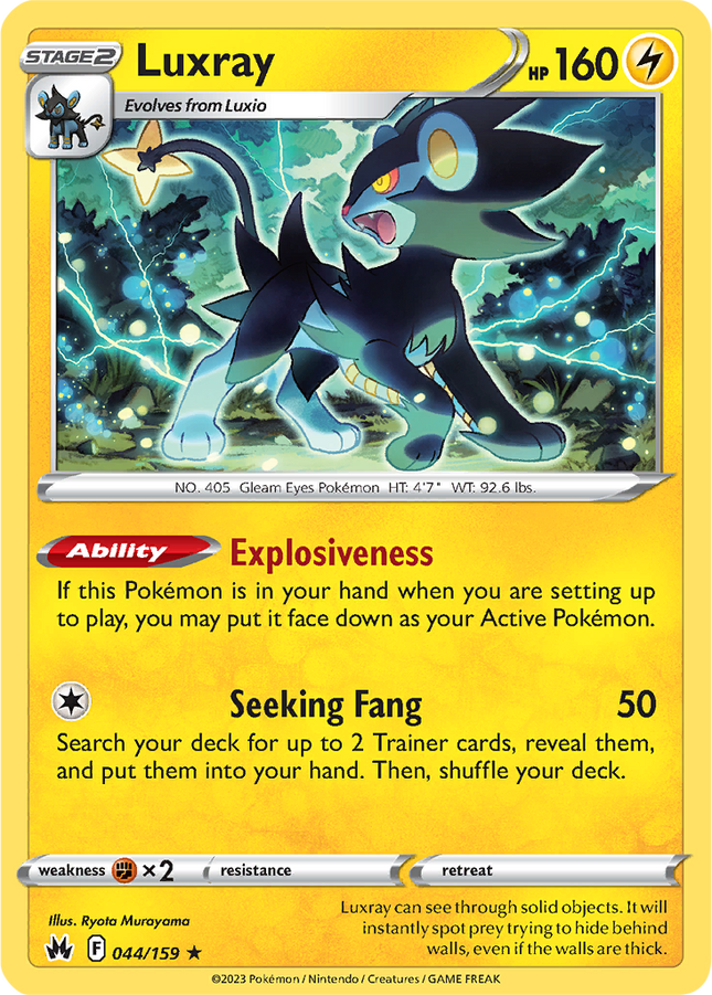 Luxray 044/159 Reverse Holo Crown Zenith Pokemon Card