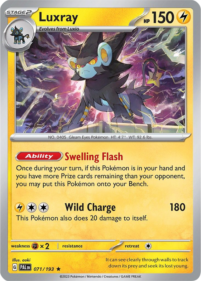 Luxray 071/193 Reverse Holo Paldea Evolved Pokemon Card