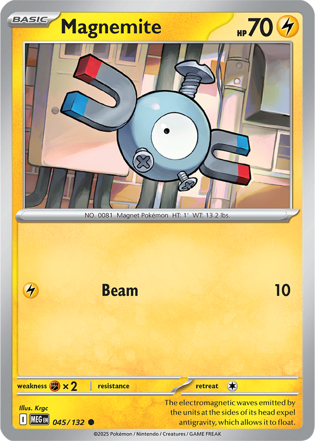 Magnemite 045/132 Non-Holo Mega Evolution Pokemon Card