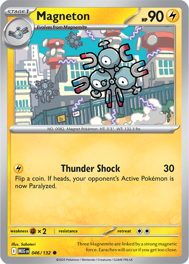 Magneton 046/132 Non-Holo Mega Evolution Pokemon Card