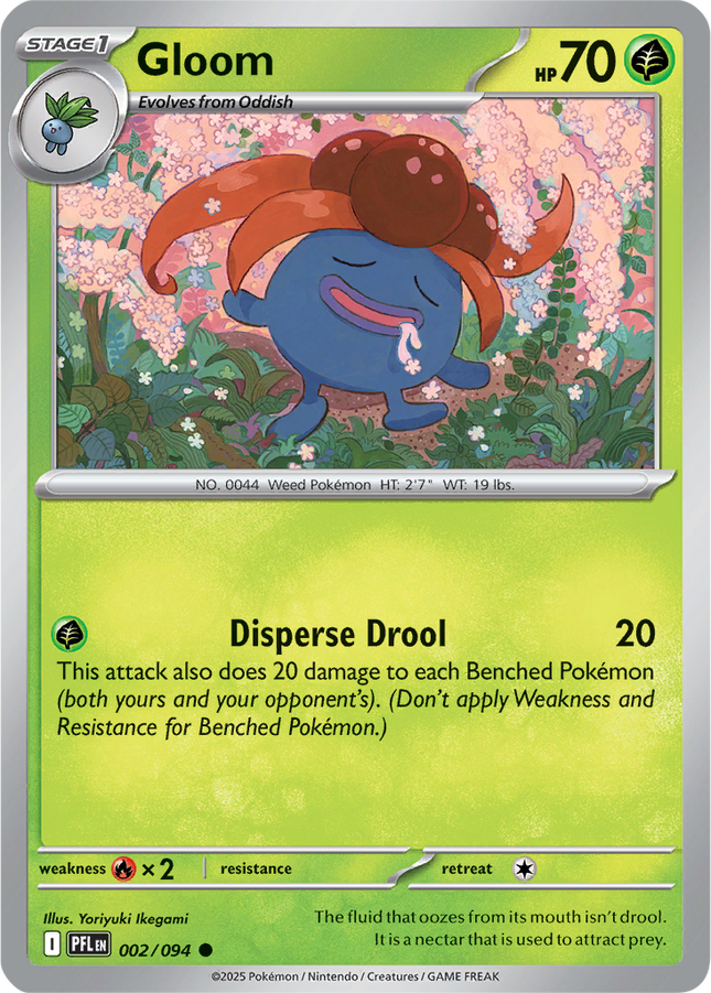 Gloom 002/094 Non-Holo Phantasmal Flames Pokemon Card