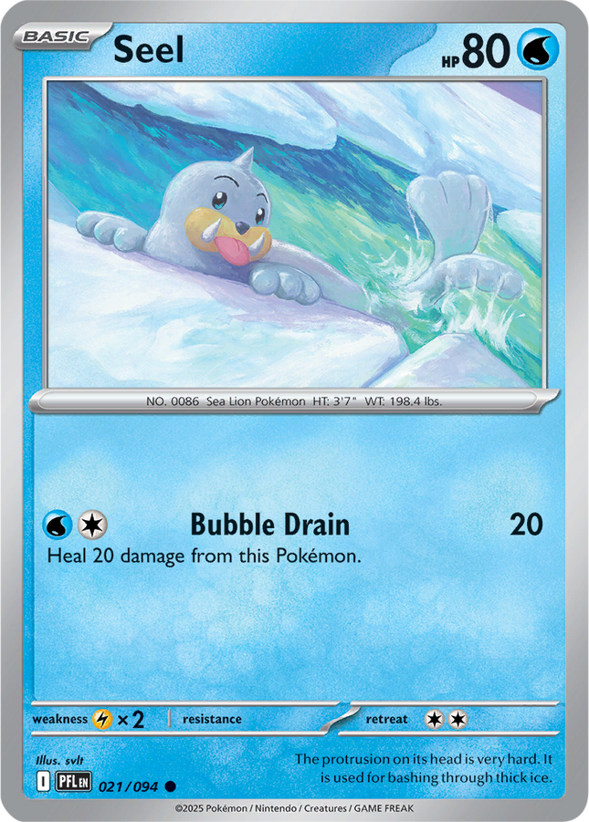 Seel 021/094 Non-Holo Phantasmal Flames Pokemon Card
