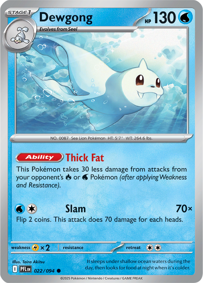 Dewgong 022/094 Non-Holo Phantasmal Flames Pokemon Card