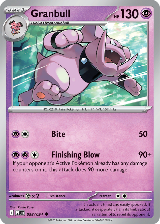 Granbull 038/094 Reverse Holo Phantasmal Flames Pokemon Card