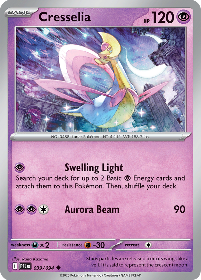 Cresselia 039/094 Non-Holo Phantasmal Flames Pokemon Card