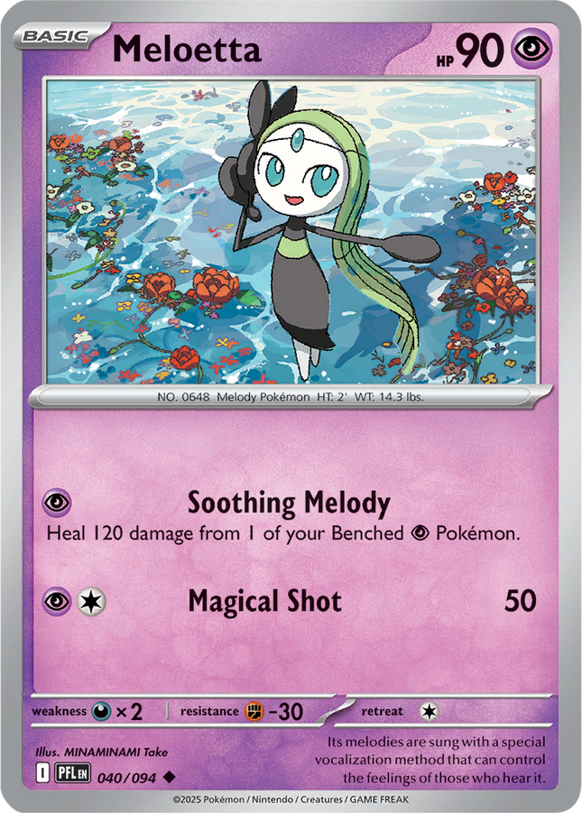 Meloetta 040/094 Non-Holo Phantasmal Flames Pokemon Card