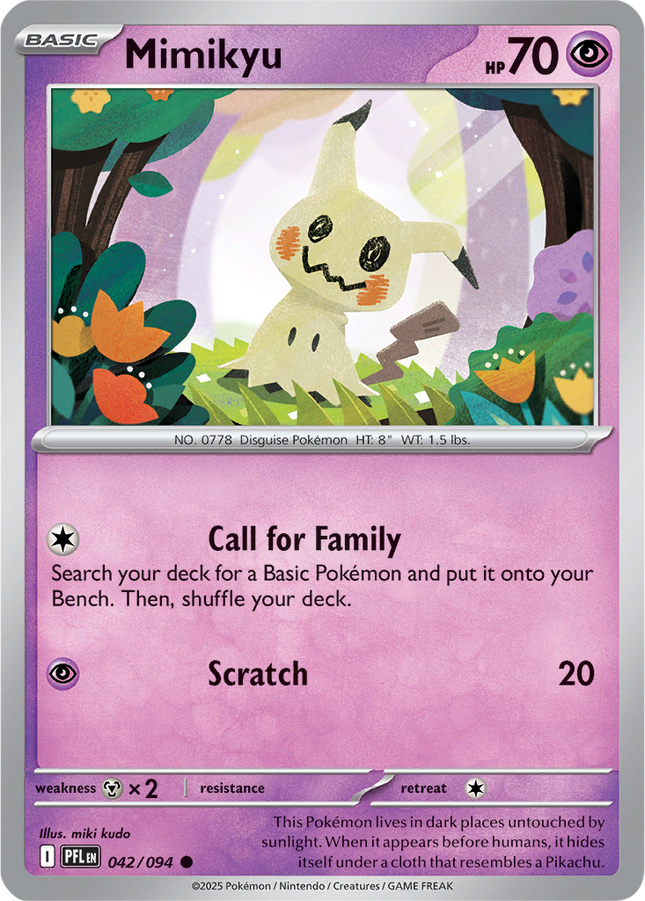Mimikyu 042/094 Non-Holo Phantasmal Flames Pokemon Card