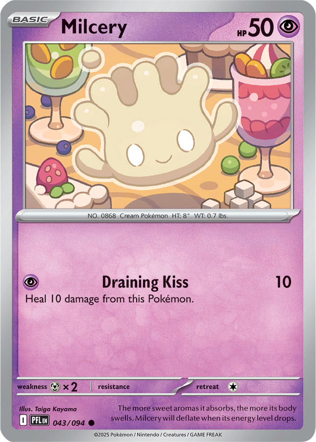 Milcery 043/094 Reverse Holo Phantasmal Flames Pokemon Card