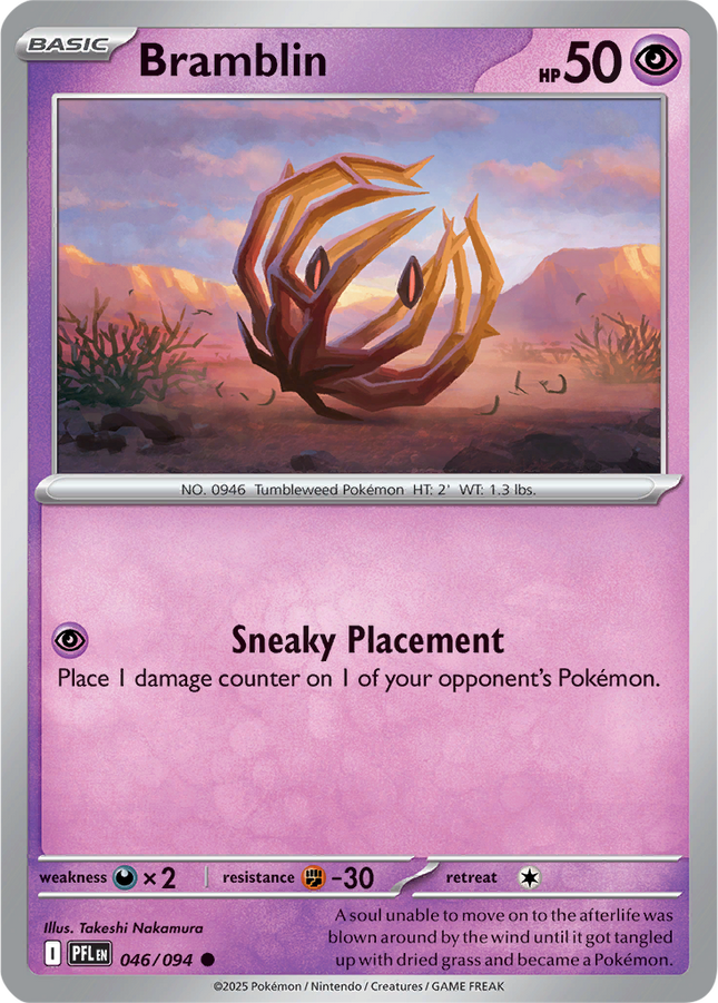 Bramblin 046/094 Reverse Holo Phantasmal Flames Pokemon Card