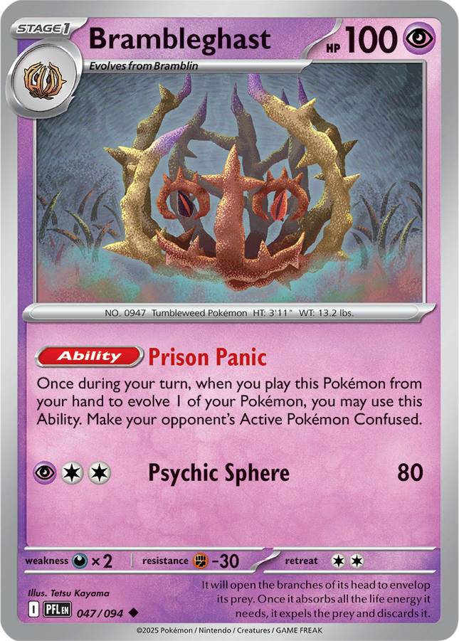 Brambleghast 047/094 Non-Holo Phantasmal Flames Pokemon Card
