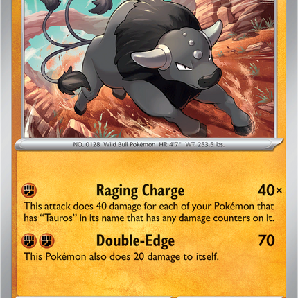 Paldean Tauros 048/094 Reverse Holo Phantasmal Flames Pokemon Card