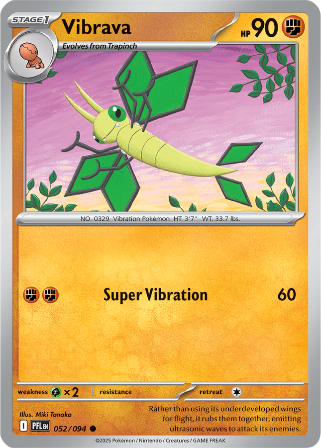 Vibrava 052/094 Reverse Holo Phantasmal Flames Pokemon Card