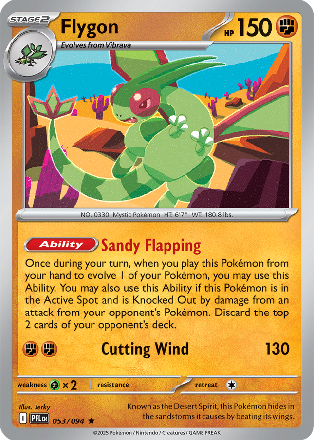 Flygon 053/094 Reverse Holo Phantasmal Flames Pokemon Card